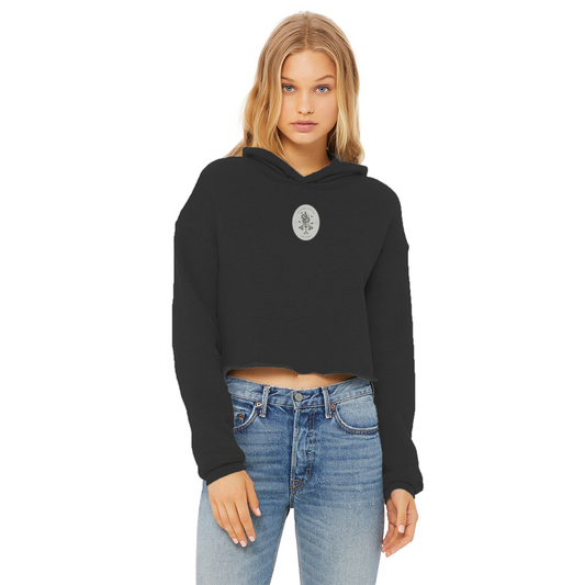 Autumn Coven - Jumpers Ladies Cropped Raw Edge Hoodie